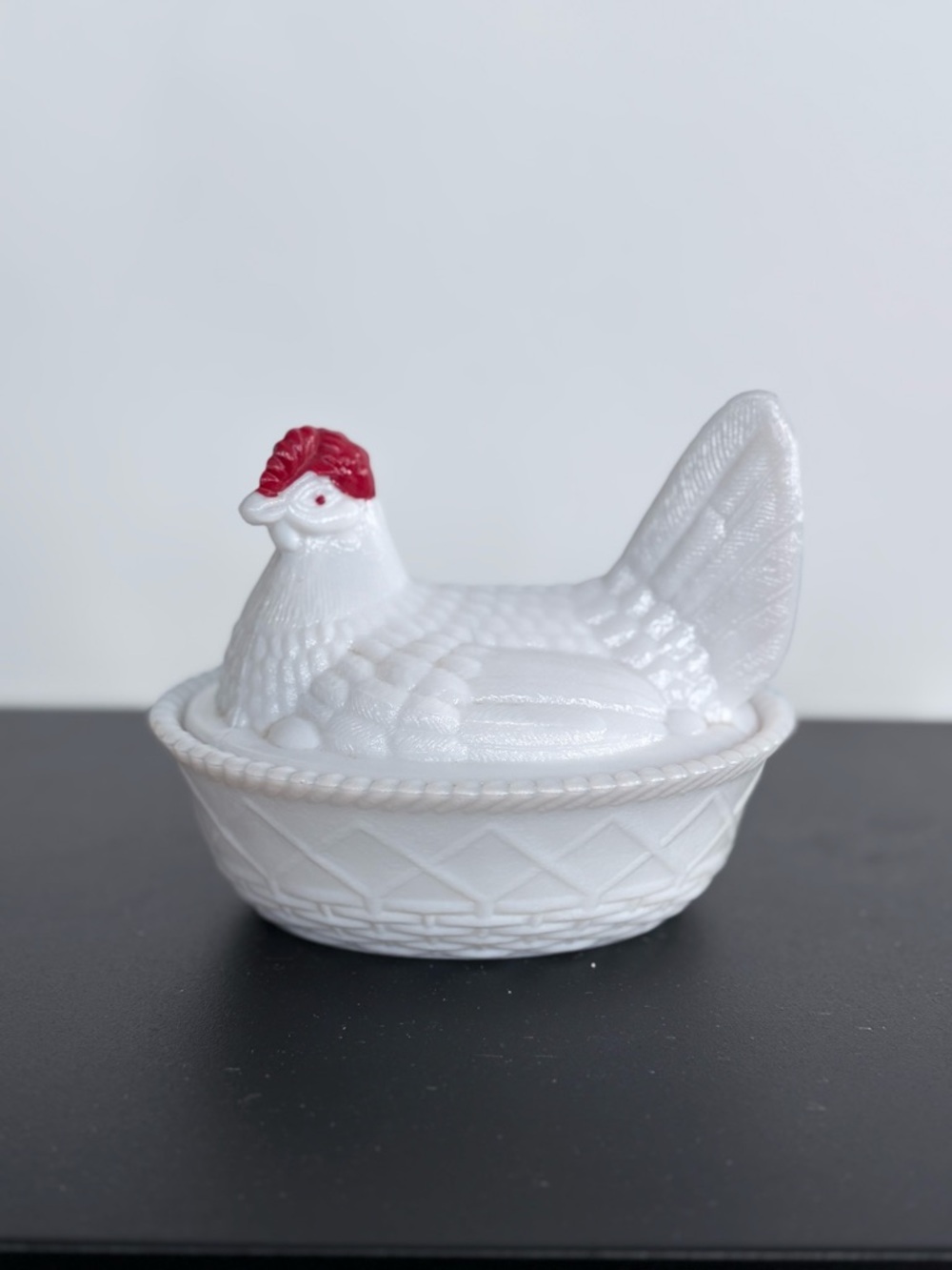 Westmoreland White Milk Glass Hen on Nest